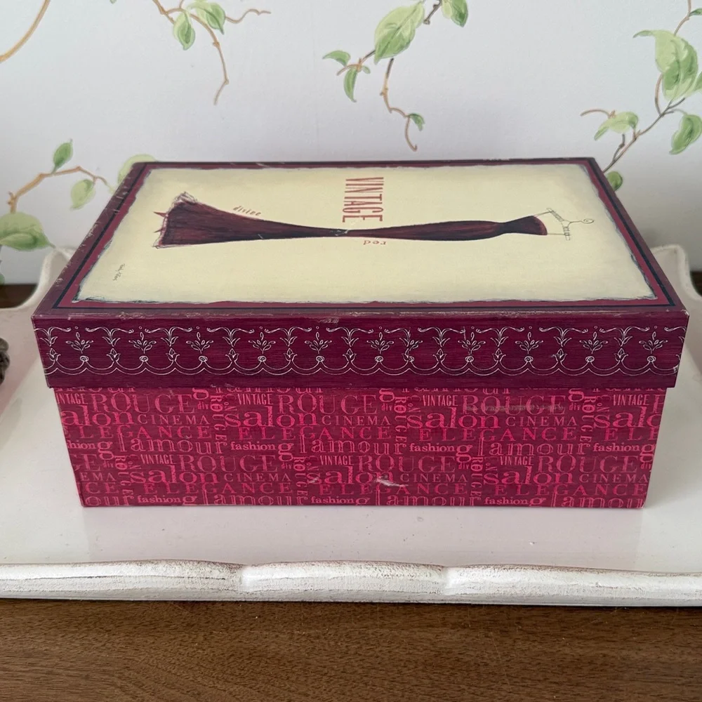 Vintage Emily Adams Red Evening Gown Photo - Storage - Keepsake Box